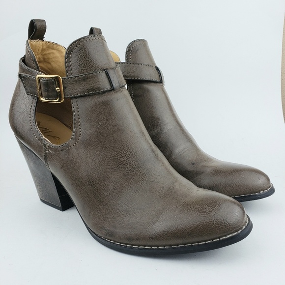 taupe heeled ankle boots